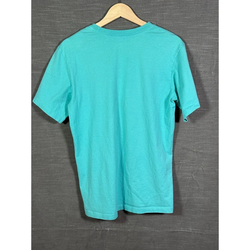 Nike Mens Graphic T-Shirt Teal Green Polka Dot Logo Crew Neck Size Small